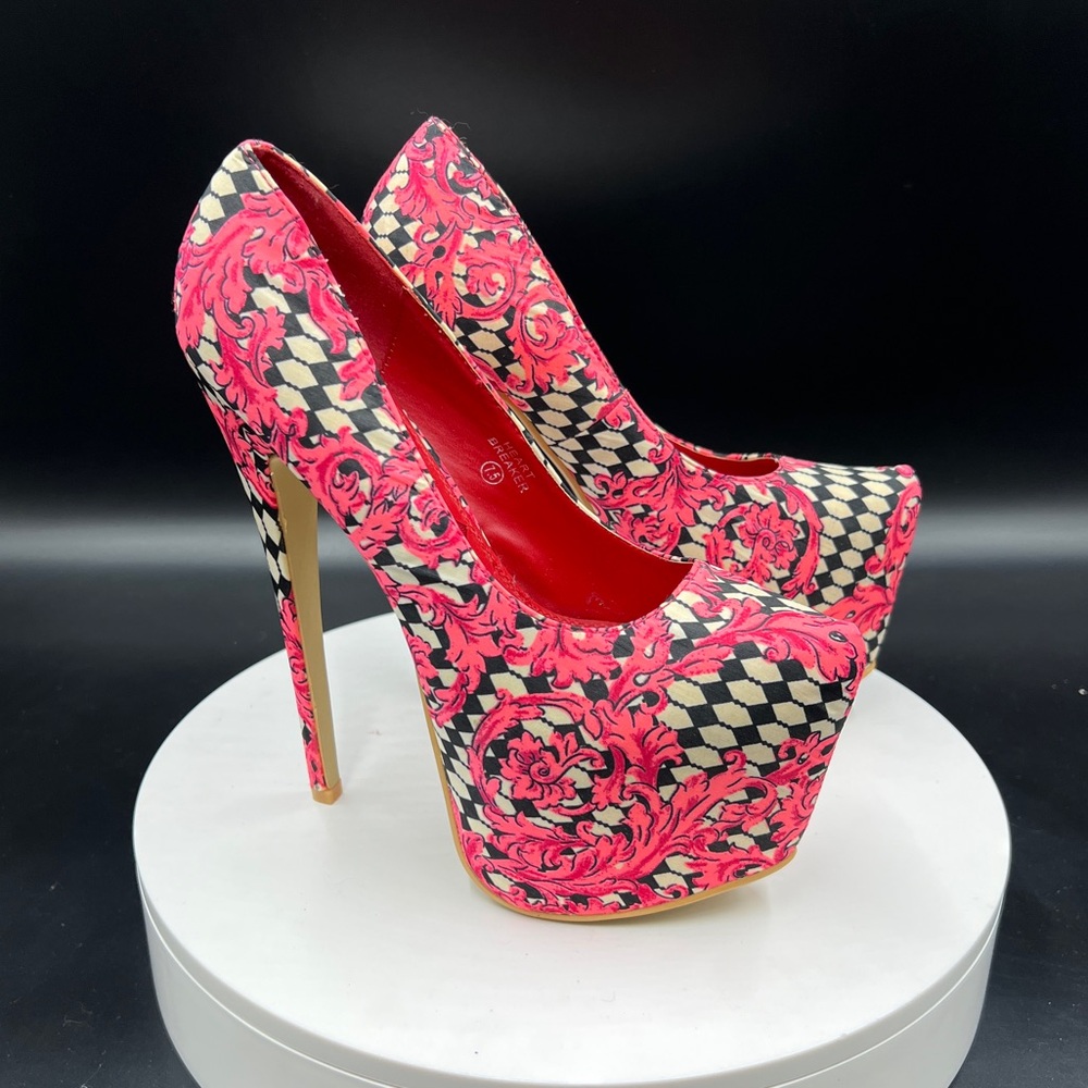 REDKISS Fuchsia Pink with Black and White Pattern